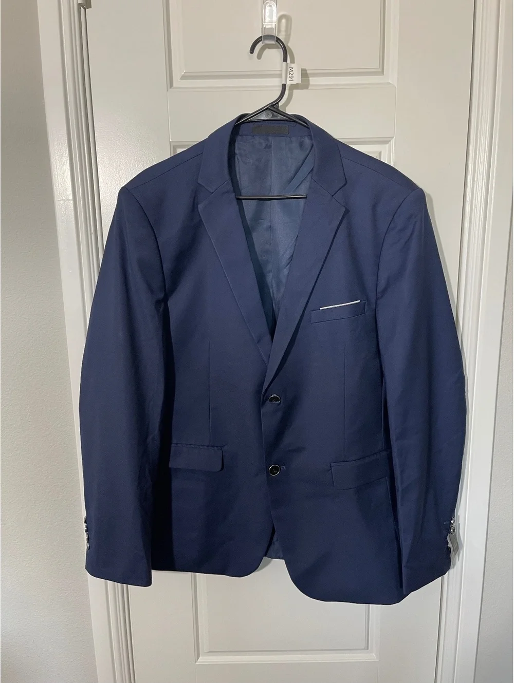 Suit Jacket for Men Size LG Slim Fit Navy Blue Blazer M291